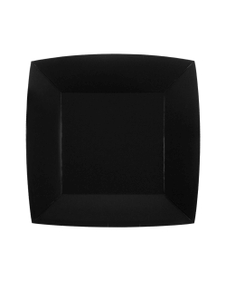 Platos cuadrado grande Negro 23x23cm fibra natural 290gr/m2 ***OFERTA DTO NO ACUMULABLE