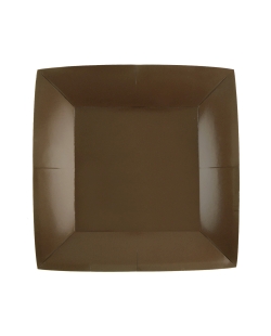 Platos cuadrado grande Chocolate 23x23cm fibra natural 290gr/m2 ***OFERTA DTO NO ACUMULABLE