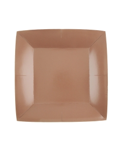 Platos cuadrado grande Bronce 23x23cm fibra natural 290gr/m2 ***OFERTA DTO NO ACUMULABLE