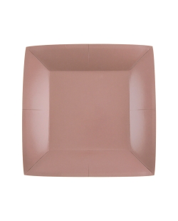 Platos cuadrado grande Oro Rosado 23x23cm fibra natural 290gr/m2 ***OFERTA DTO NO ACUMULABLE