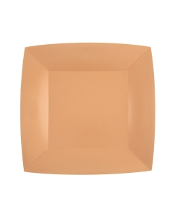 Platos cuadrado grande Coral 23x23cm fibra natural 290gr/m2 ***OFERTA DTO NO ACUMULABLE