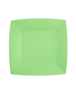 Platos cuadrado grande Verde Menta 23x23cm fibra natural 290gr/m2 ***OFERTA DTO NO ACUMULABLE