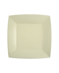 Platos cuadrado grande Arena 23x23cm fibra natural 290gr/m2 ***OFERTA DTO NO ACUMULABLE