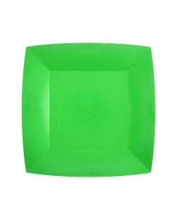 Platos cuadrado grande Verde Manzana 23x23cm fibra natural 290gr/m2 ***OFERTA DTO NO ACUMULABLE
