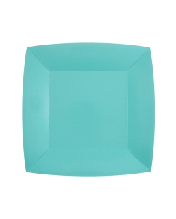 Platos cuadrado grande Azul Cielo 23x23cm fibra natural 290gr/m2 ***OFERTA DTO NO ACUMULABLE