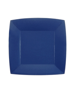 Platos cuadrado grande Azul Real 23x23cm fibra natural 290gr/m2 ***OFERTA DTO NO ACUMULABLE