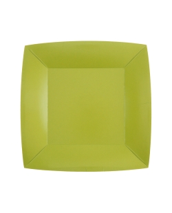 Platos cuadrado grande Kiwi 23x23cm fibra natural 290gr/m2 ***OFERTA DTO NO ACUMULABLE