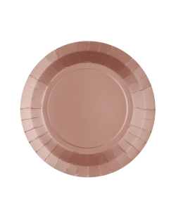 Platos redondo grande Oro Rosado 22.5cm fibra natural 290gr/m2 ***OFERTA DTO NO ACUMULABLE