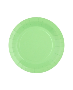 Platos redondo grande Verde Menta 22.5cm fibra natural 290gr/m2 ***OFERTA DTO NO ACUMULABLE