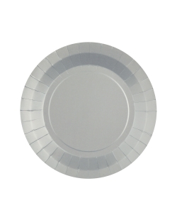 Platos redondo grande Plata 22.5cm fibra natural 290gr/m2 ***OFERTA DTO NO ACUMULABLE