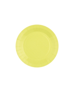 Platos redondo peque&ntilde;o Amarillo Limon 17.5cm fibra natural 290gr/m2 ***OFERTA DTO NO ACUMULABLE