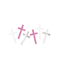 Confeti Cruces Comunion Cruz Rosa Foil 141gr