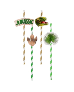 Pajitas Dinosaurio 19.2X0.6cm Papel ***OFERTA DTO NO ACUMULABLE