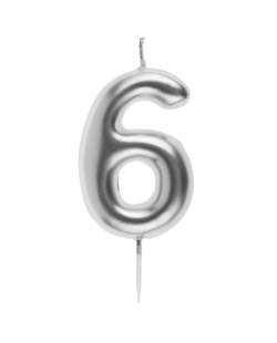 Vela Plata Numero 6 4X9cm Parafina Y Plastico ***OFERTA DTO NO ACUMULABLE