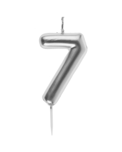 Vela Plata Numero 7 4X9cm Parafina Y Plastico ***OFERTA DTO NO ACUMULABLE