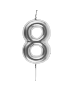 Vela Plata Numero 8 4X9cm Parafina Y Plastico ***OFERTA DTO NO ACUMULABLE