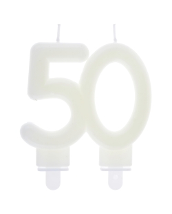 Vela Fluorescente Numero 50 7.5X9cm Parafina Y Plastico ***OFERTA DTO NO ACUMULABLE