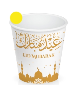 Vasos Eid Mubarak Dorado 7.8 X 9.7cm / 27cl Carton ***OFERTA DTO NO ACUMULABLE
