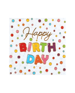 Servilletas Happy Bday Globos 33X33cm Papel 3 Capas ***OFERTA DTO NO ACUMULABLE