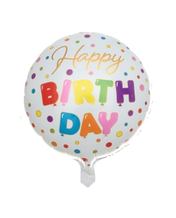 Globo Foil 45cm Happy Bday Globos Helio 0.015 m3 ***OFERTA DTO NO ACUMULABLE