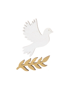 Deco Mesa Confeti Paloma Ceremonia 3.5 X 4cm Madera ***OFERTA DTO NO ACUMULABLE