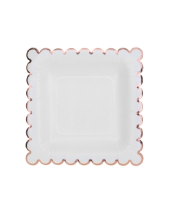 Platos Borde Rosa 18 X 18cm Carton ***OFERTA DTO NO ACUMULABLE