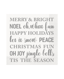 Servilletas 33X33cm Merry And Bright Copos Nieve