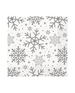 Servilletas 33X33cm Copos Nieve