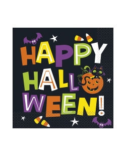 Servilletas 33X33cm Gato Y Calabaza Happy Halloween