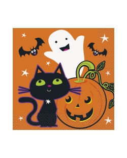 Servilletas 33X33cm Gato Y Calabaza