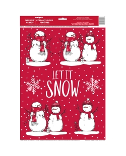 Deco Pegatina Ventana Muñeco Nieve