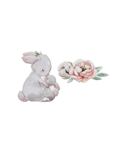 Deco Mesa Confeti Pequeño Conejito 3.2 X 3.7 Y 4 X 2cm Madera ***OFERTA DTO NO ACUMULABLE