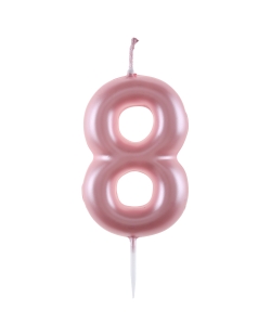 Vela Rosa Pstl Numero 8 4X9cm Parafina Y Plastico ***OFERTA DTO NO ACUMULABLE