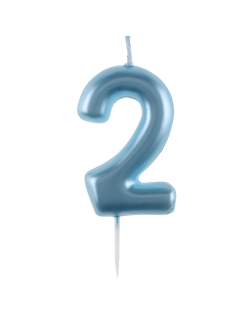 Vela Azul Pstl Numero 2 4X9cm Parafina Y Plastico ***OFERTA DTO NO ACUMULABLE