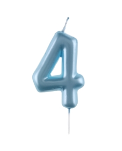 Vela Azul Pstl Numero 4 4X9cm Parafina Y Plastico ***OFERTA DTO NO ACUMULABLE