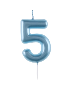 Vela Azul Pstl Numero 5 4X9cm Parafina Y Plastico ***OFERTA DTO NO ACUMULABLE