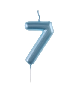 Vela Azul Pstl Numero 7 4X9cm Parafina Y Plastico ***OFERTA DTO NO ACUMULABLE