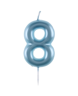 Vela Azul Pstl Numero 8 4X9cm Parafina Y Plastico ***OFERTA DTO NO ACUMULABLE