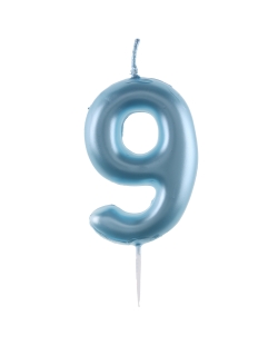 Vela Azul Pstl Numero 9 4X9cm Parafina Y Plastico ***OFERTA DTO NO ACUMULABLE
