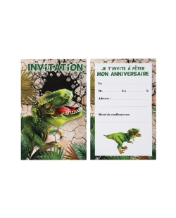Invitaciones Dinosaurio 11X17cm Carton ***OFERTA DTO NO ACUMULABLE