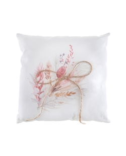 Cojin Anillos Romance 18 X 18cm Algodon Y Cuerda ***OFERTA DTO NO ACUMULABLE