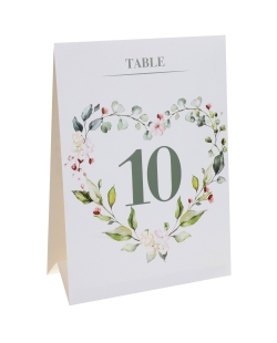 Numero Mesa 1-10 Boda Verde 15 X 21cm Carton ***OFERTA DTO NO ACUMULABLE