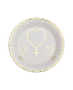 Platos Ceremonia Oro 22.5cm Carton ***OFERTA DTO NO ACUMULABLE