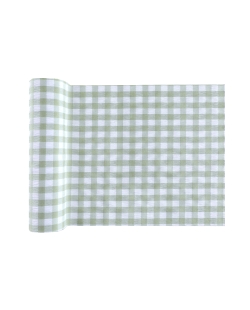 Camino Mesa Vichy Verde 26cm X 3m Poliester ***OFERTA DTO NO ACUMULABLE