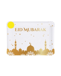 Bandejas Eid Mubarak Dorado 28.5 X 19.5cm Carton ***OFERTA DTO NO ACUMULABLE