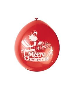 Globos Latex 22,8cm Merry Christmas Santa
