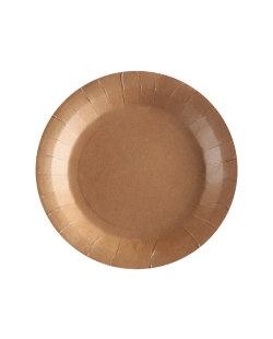 Platos redondo grande Kraft 22.5cm fibra natural 290gr/m2 ***OFERTA DTO NO ACUMULABLE