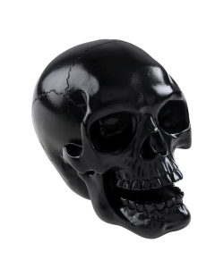 Decoracion Craneo Negro 7X10.5X9cm Resina ***OFERTA DTO NO ACUMULABLE