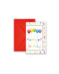 Invitaciones Happy Bday Streamers