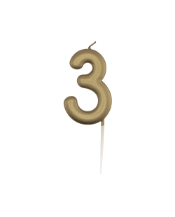 Vela Oro Metal Nº 3